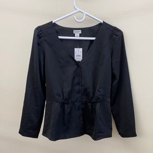 J. Crew Black Blouse